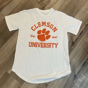 Pressbox Clemson University White and Orange Short Sleeve Tee